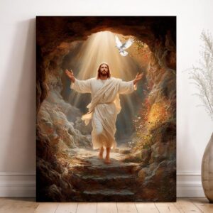 Jesus Christ Rising Poster  Peaceful Religious Wall Art  Digital Download