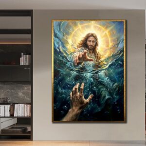 Jesus Hand Reaching Print: Christian Wall Art, Lamb from Wolves Poster  Print Digital Download